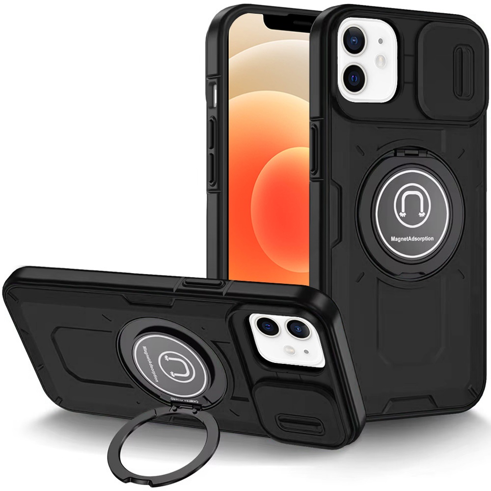 For Apple iPhone 16 Plus Hybrid Ring Lens Cover w/ MagSafe Compatible Case - Picture 16 of 70