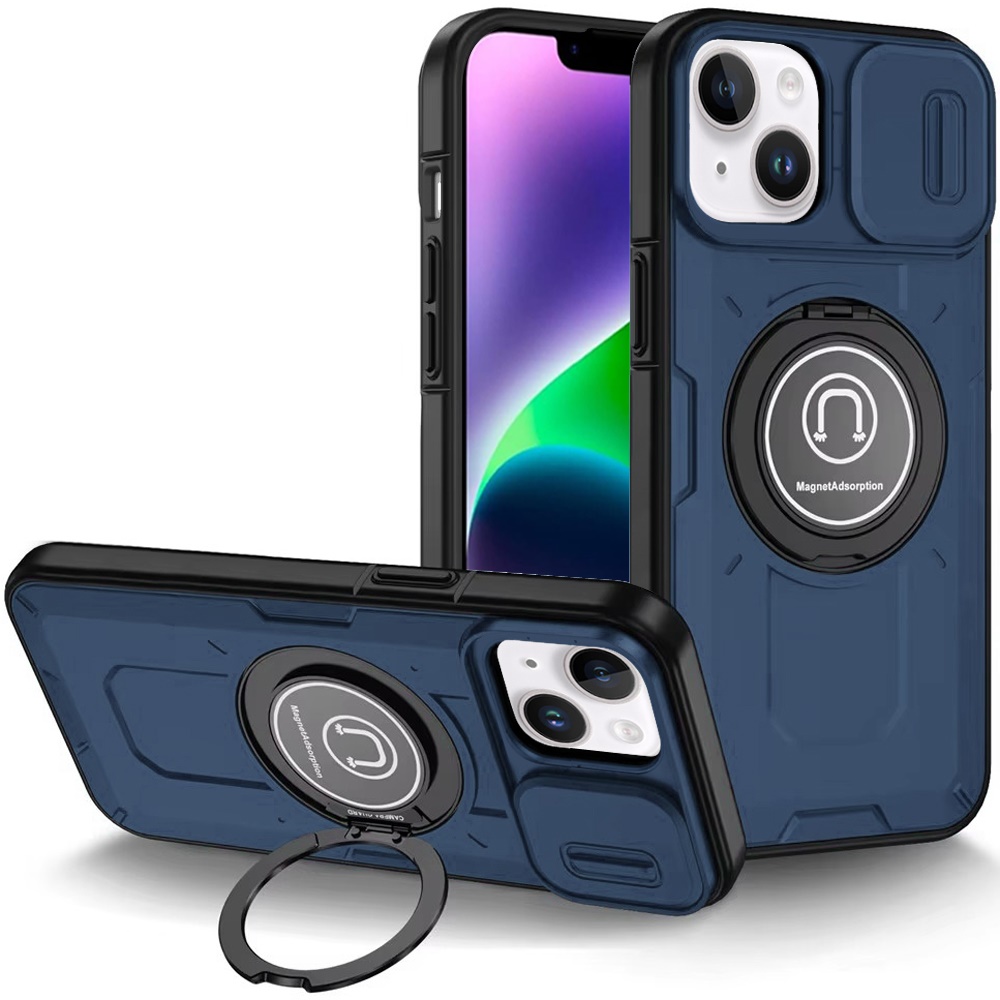 For Apple iPhone 16 Plus Hybrid Ring Lens Cover w/ MagSafe Compatible Case - Picture 22 of 70