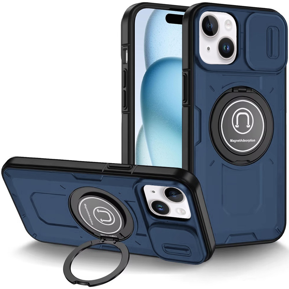 For Apple iPhone 16 Plus Hybrid Ring Lens Cover w/ MagSafe Compatible Case - Picture 26 of 70