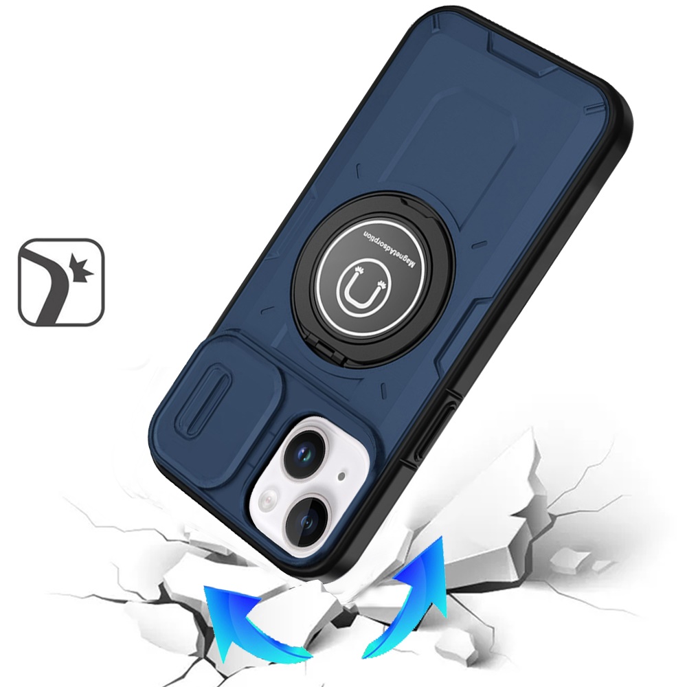 For Apple iPhone 16 Plus Hybrid Ring Lens Cover w/ MagSafe Compatible Case - Picture 23 of 70