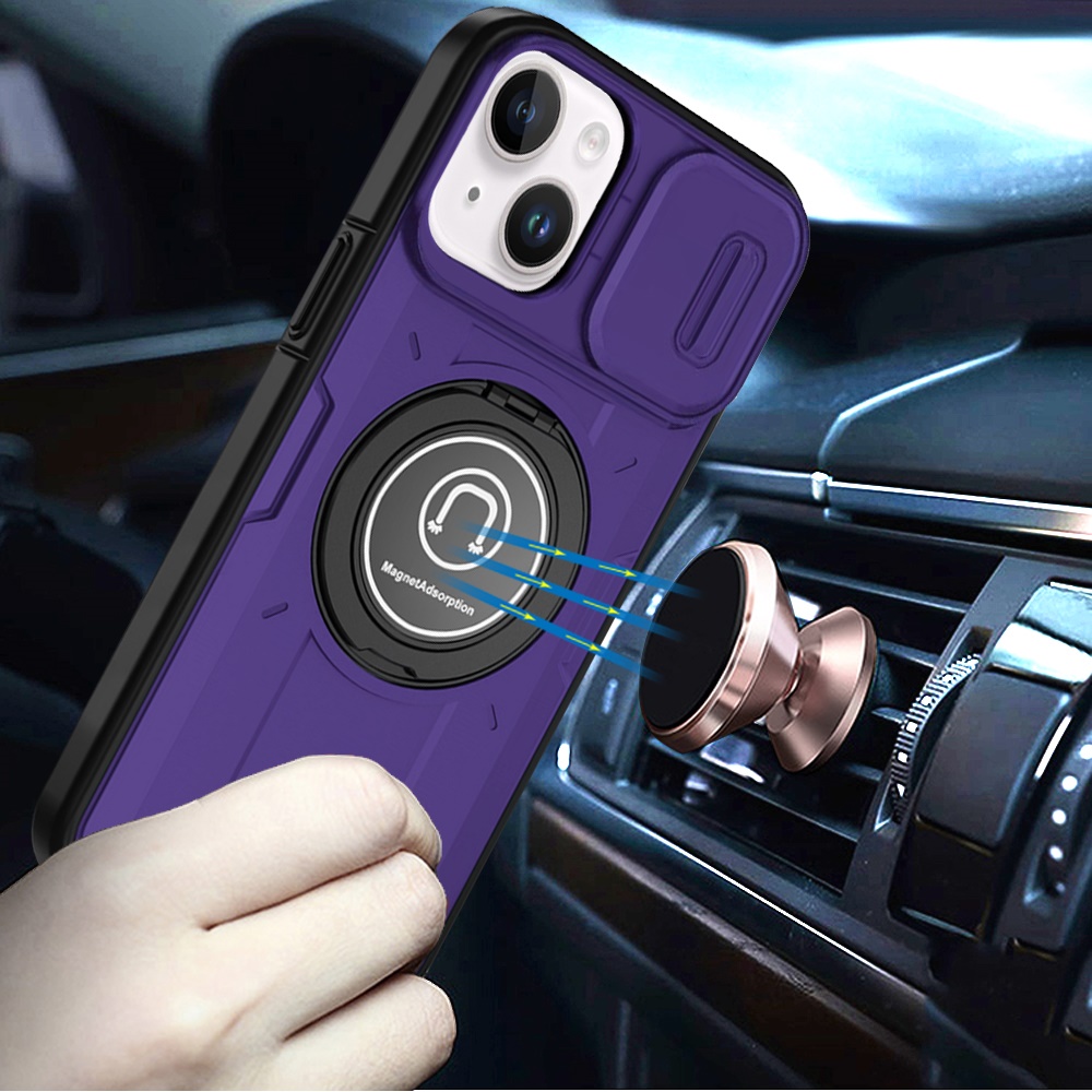 For Apple iPhone 16 Plus Hybrid Ring Lens Cover w/ MagSafe Compatible Case - Picture 47 of 70