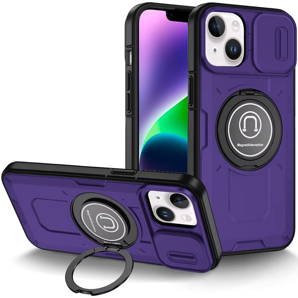 For Apple iPhone 16 Plus Hybrid Ring Lens Cover w/ MagSafe Compatible Case - Picture 41 of 70