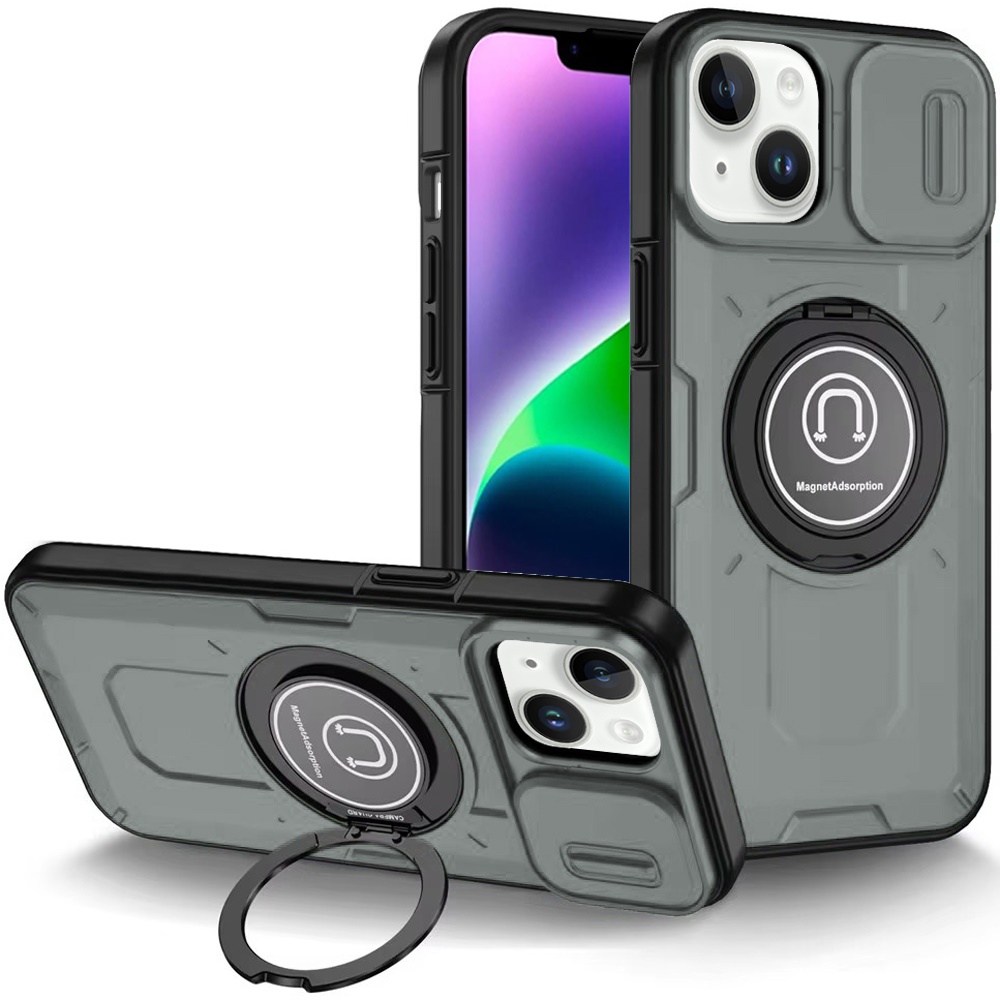 For Apple iPhone 16 Plus Hybrid Ring Lens Cover w/ MagSafe Compatible Case - Picture 51 of 70