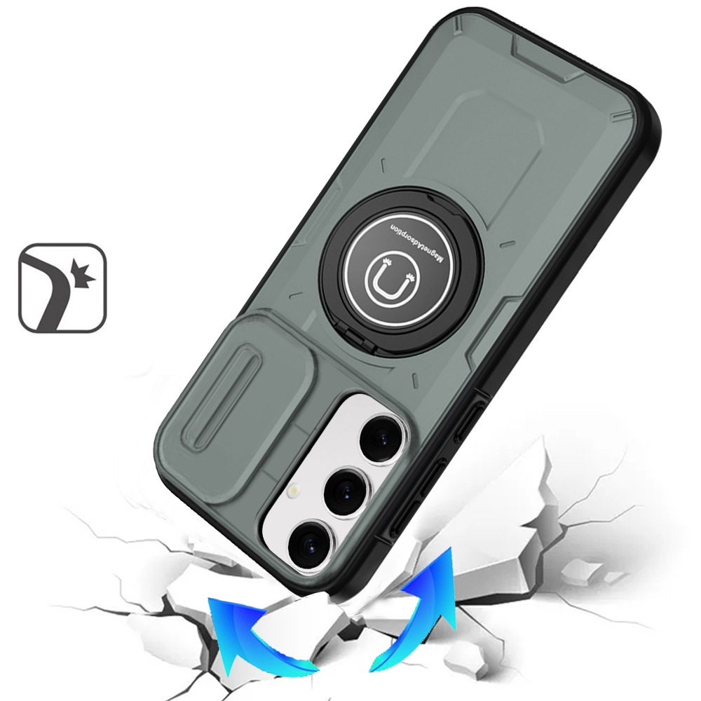 For Apple iPhone 16 Plus Hybrid Ring Lens Cover w/ MagSafe Compatible Case - Picture 59 of 70
