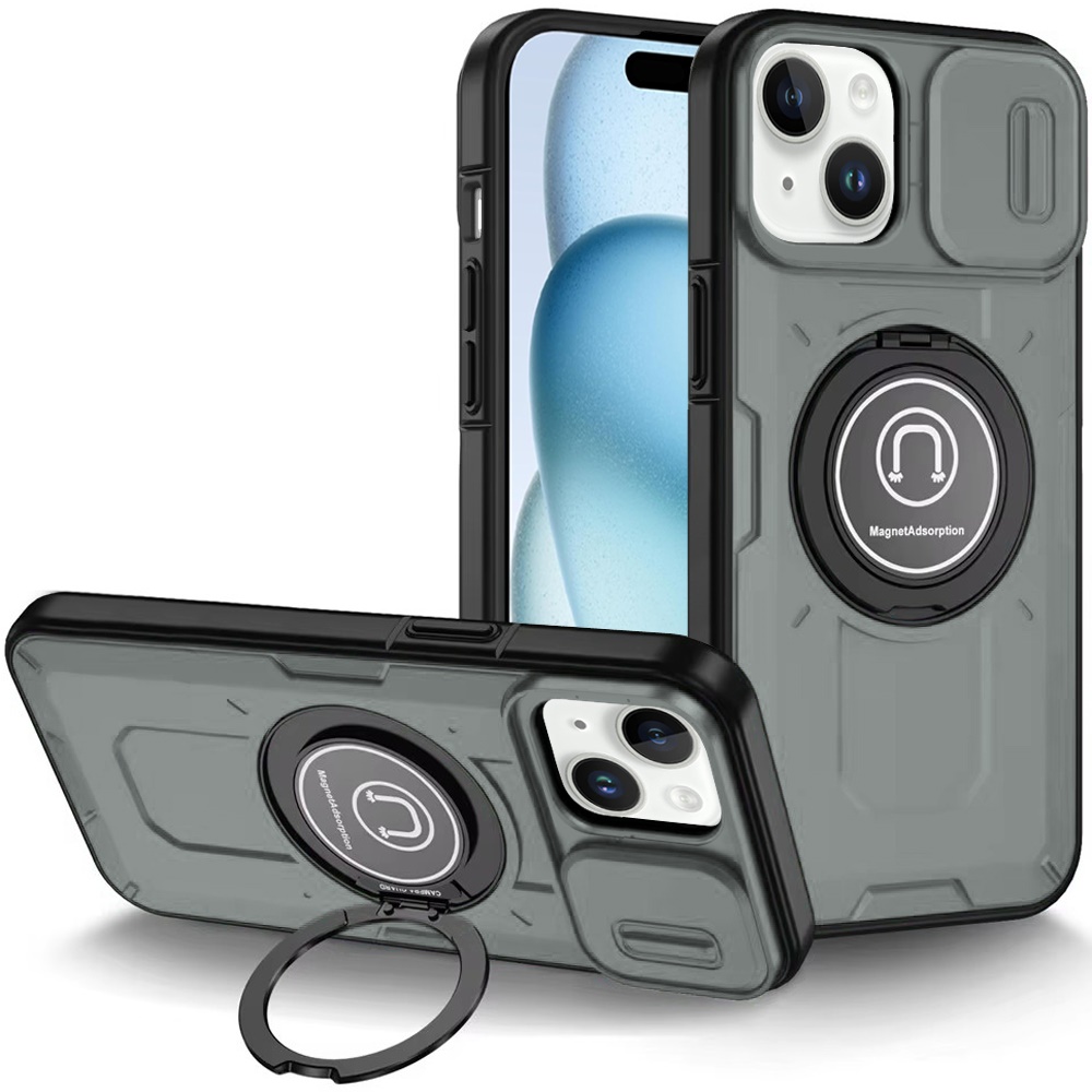 For Apple iPhone 16 Plus Hybrid Ring Lens Cover w/ MagSafe Compatible Case - Picture 55 of 70