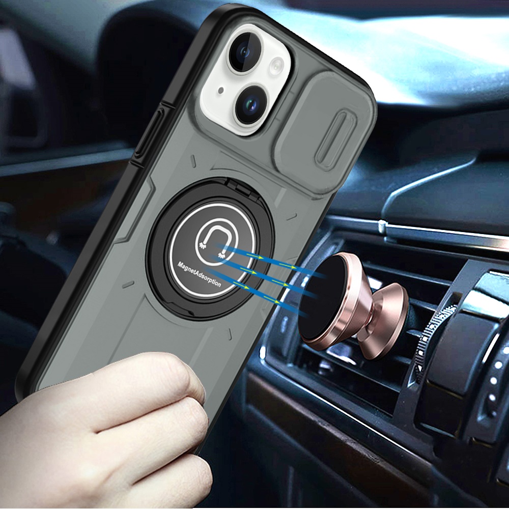 For Apple iPhone 16 Plus Hybrid Ring Lens Cover w/ MagSafe Compatible Case - Picture 57 of 70