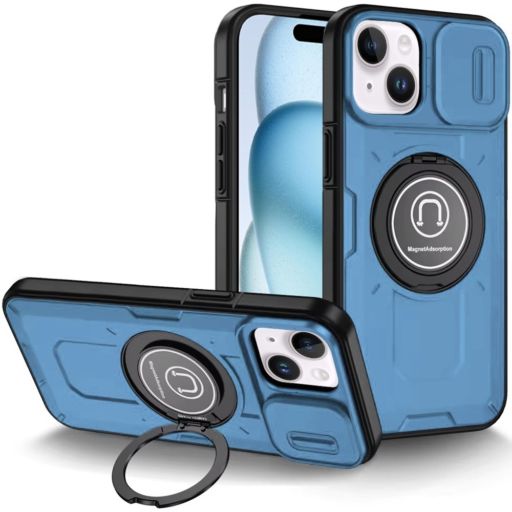 For Apple iPhone 16 Plus Hybrid Ring Lens Cover w/ MagSafe Compatible Case - Picture 65 of 70
