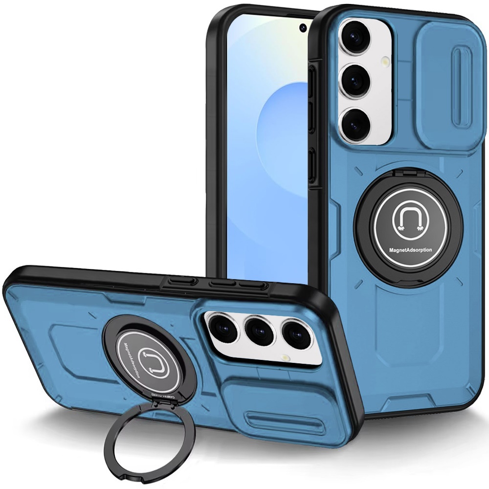 For Apple iPhone 16 Plus Hybrid Ring Lens Cover w/ MagSafe Compatible Case - Picture 68 of 70