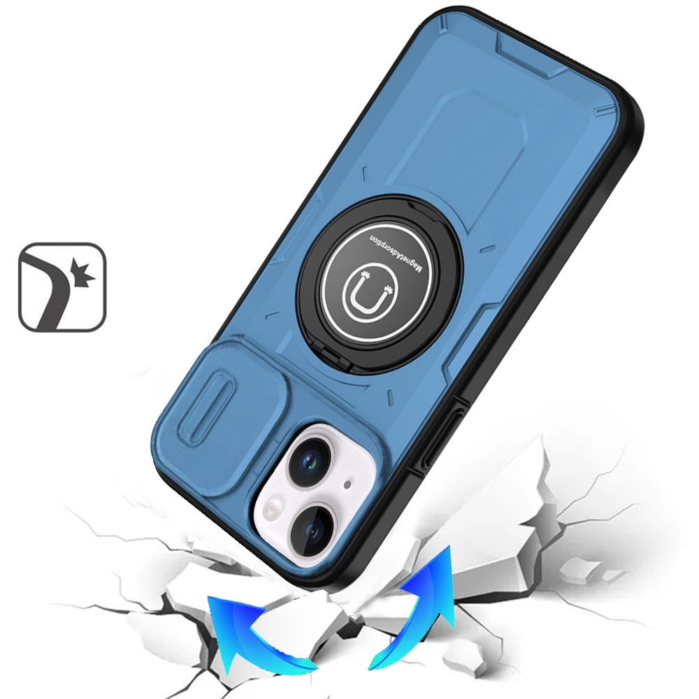 For Apple iPhone 16 Plus Hybrid Ring Lens Cover w/ MagSafe Compatible Case - Picture 62 of 70