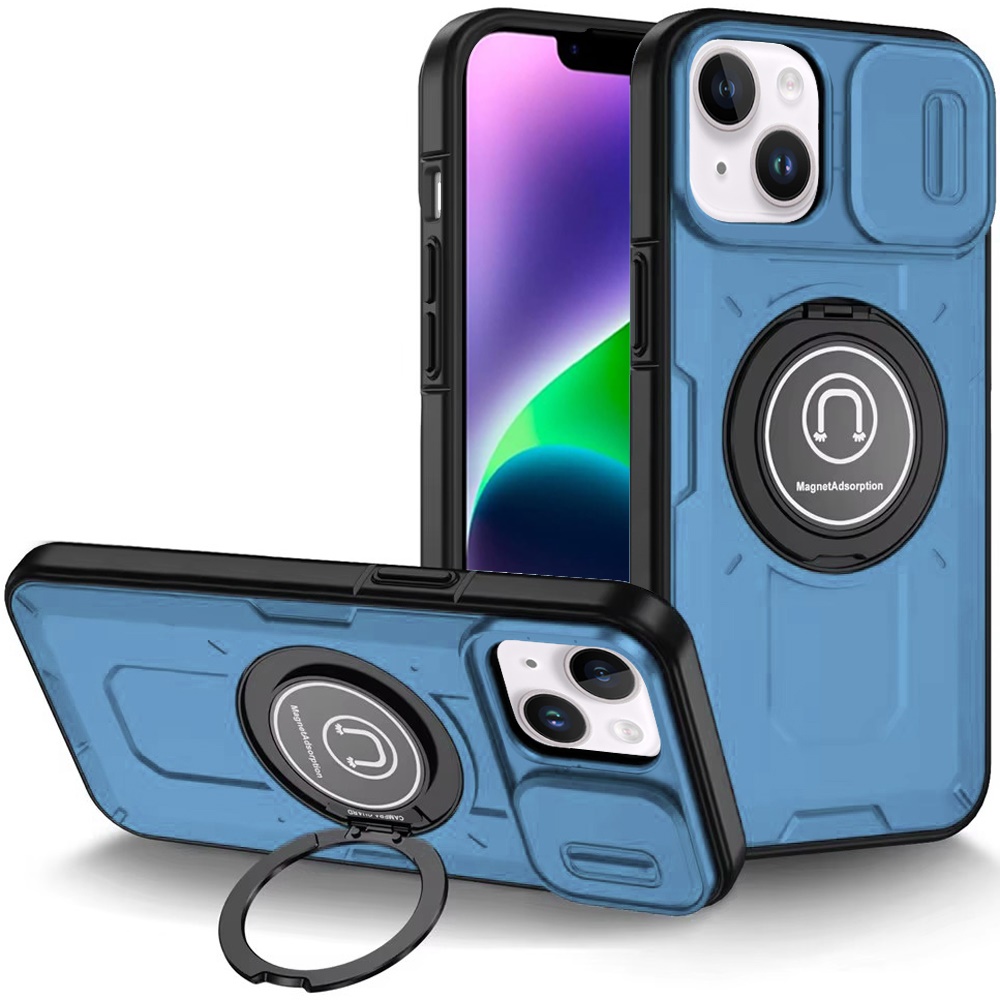 For Apple iPhone 16 Plus Hybrid Ring Lens Cover w/ MagSafe Compatible Case - Picture 61 of 70