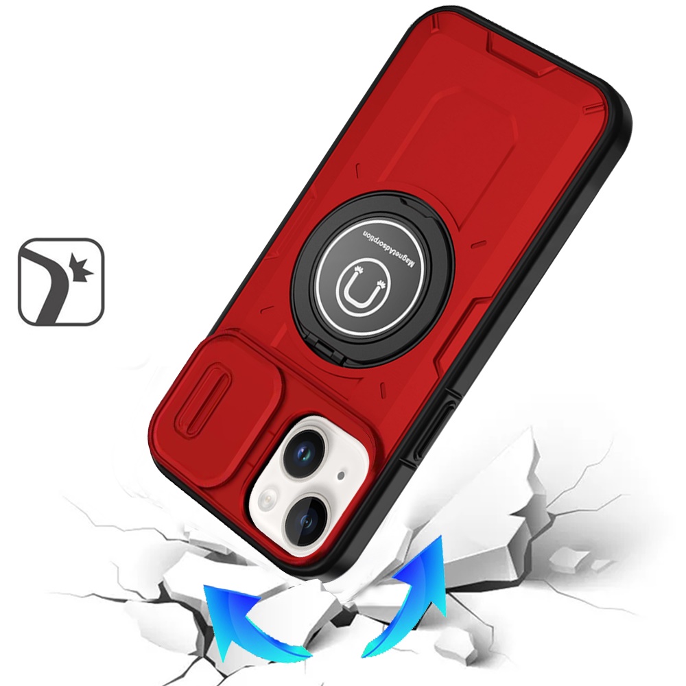 For Apple iPhone 16 Plus Hybrid Ring Lens Cover w/ MagSafe Compatible Case - Picture 37 of 70