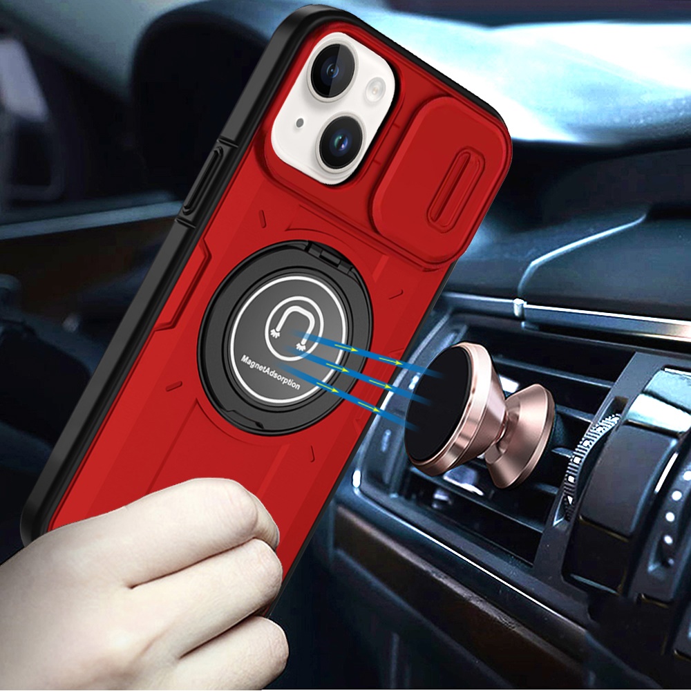 For Apple iPhone 16 Plus Hybrid Ring Lens Cover w/ MagSafe Compatible Case - Picture 34 of 70