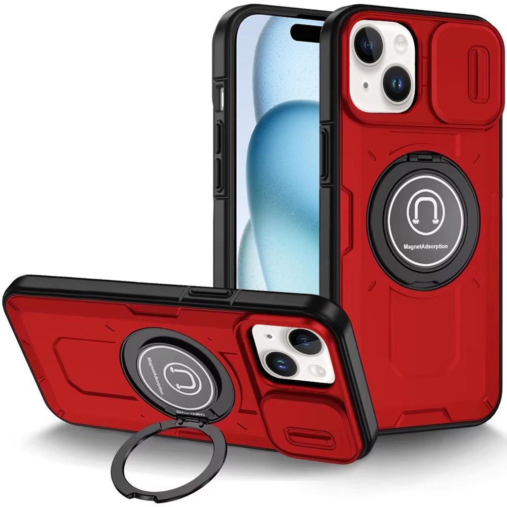 For Apple iPhone 16 Plus Hybrid Ring Lens Cover w/ MagSafe Compatible Case - Picture 36 of 70
