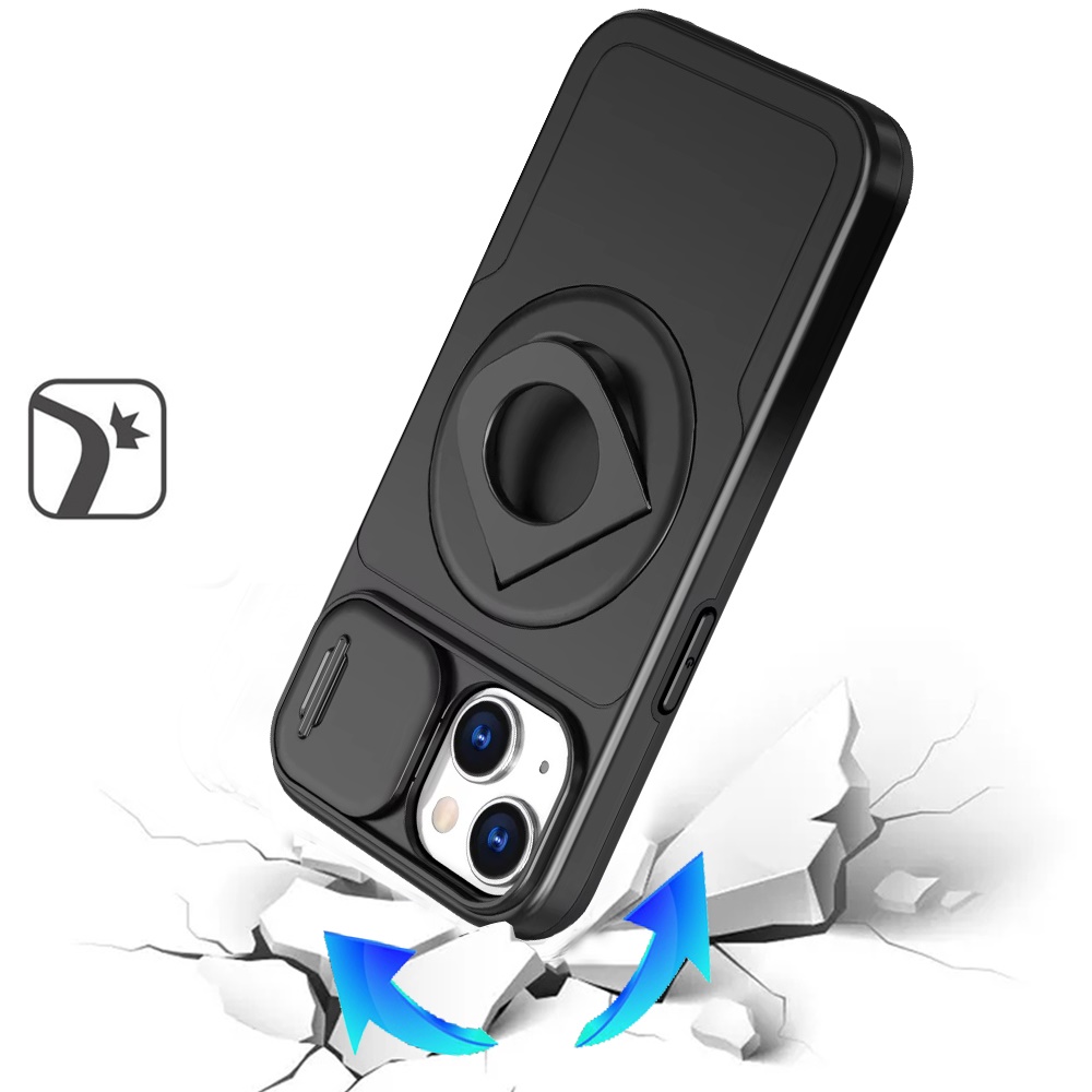 For Apple iPhone 16 Plus Full Coverage Camera MagSafe Compatible Ring Stand Case - Picture 15 of 41
