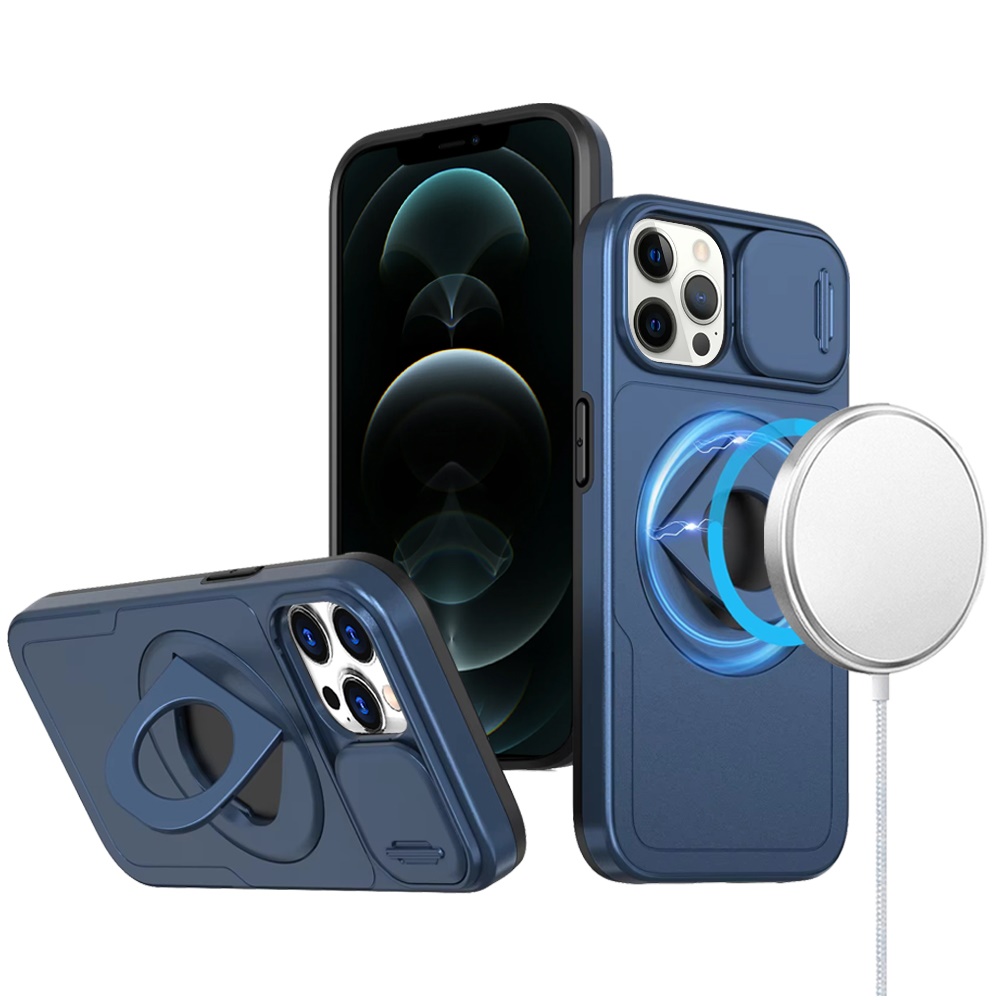 For Apple iPhone 16 Plus Full Coverage Camera MagSafe Compatible Ring Stand Case - Picture 36 of 41