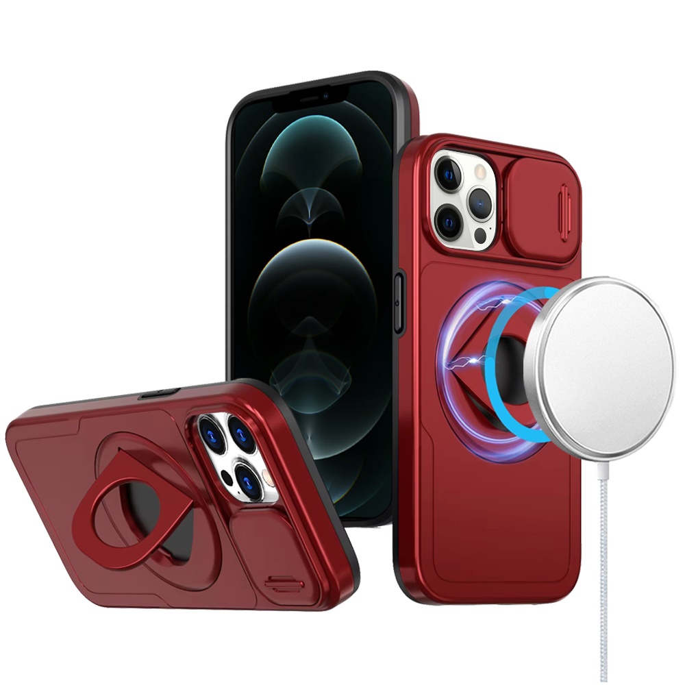 For Apple iPhone 16 Plus Full Coverage Camera MagSafe Compatible Ring Stand Case - Picture 26 of 41