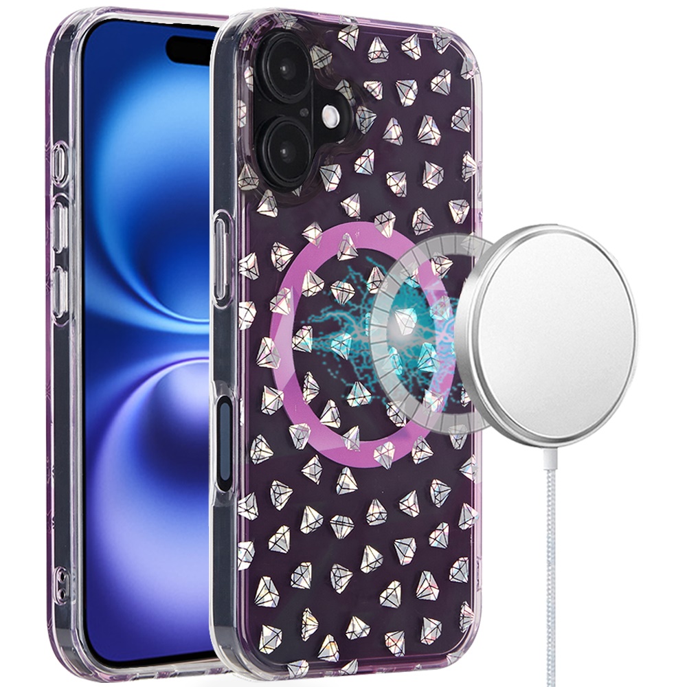For Apple iPhone 16 Plus Floral Design Hybrid Compatible with Magsafe Case Cover - Picture 31 of 95