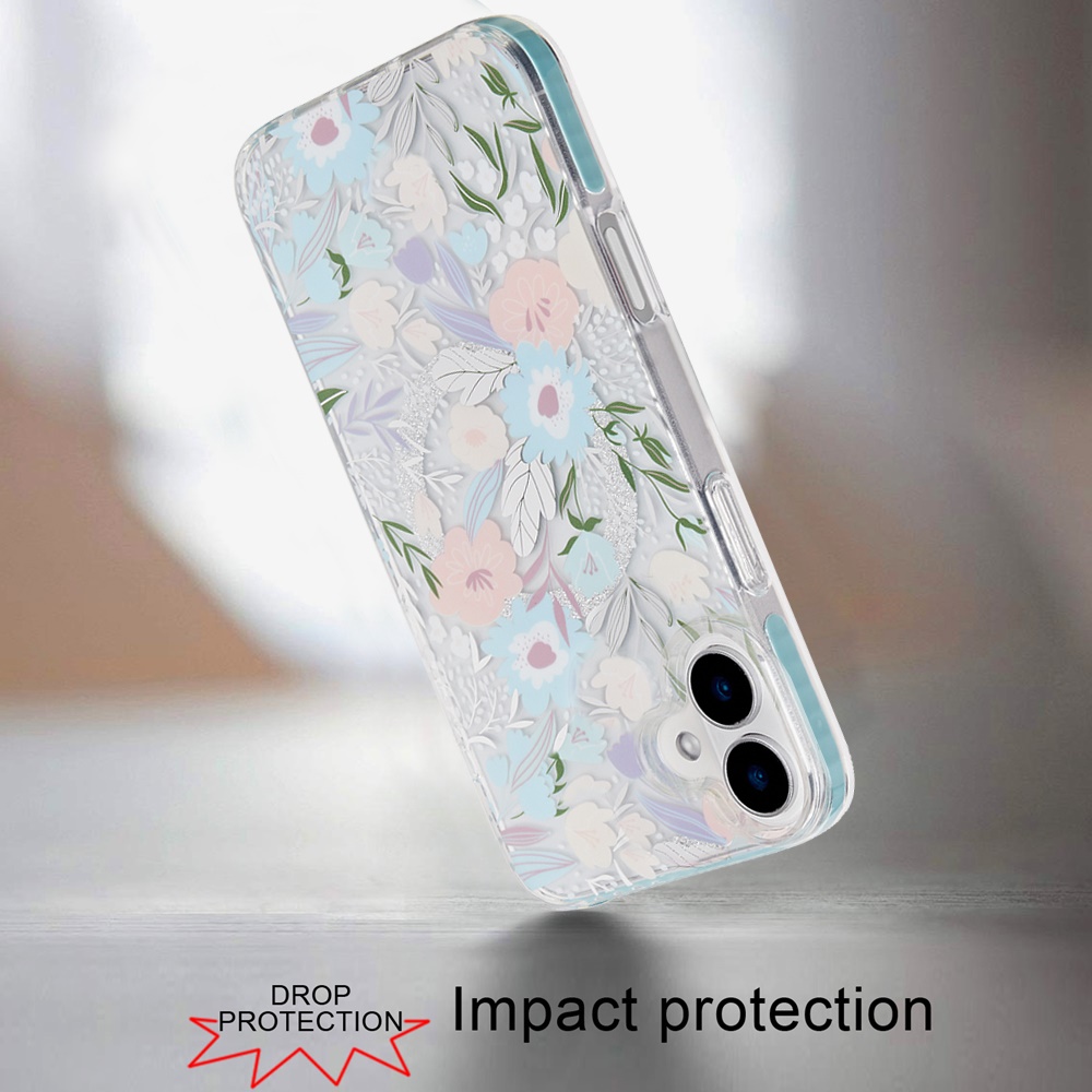 For Apple iPhone 16 Plus Floral Design Hybrid Compatible with Magsafe Case Cover - Picture 40 of 95