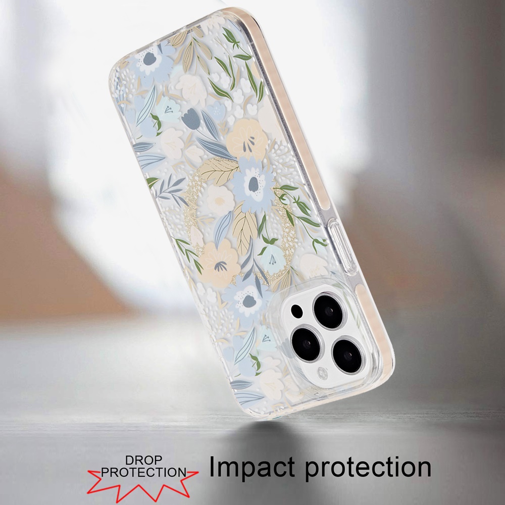 For Apple iPhone 16 Plus Floral Design Hybrid Compatible with Magsafe Case Cover - Picture 43 of 95