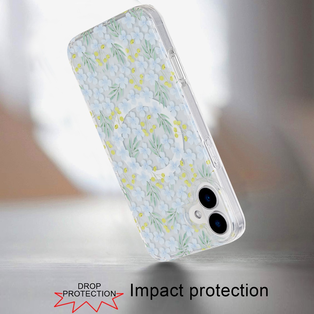 For Apple iPhone 16 Plus Floral Design Hybrid Compatible with Magsafe Case Cover - Picture 56 of 95