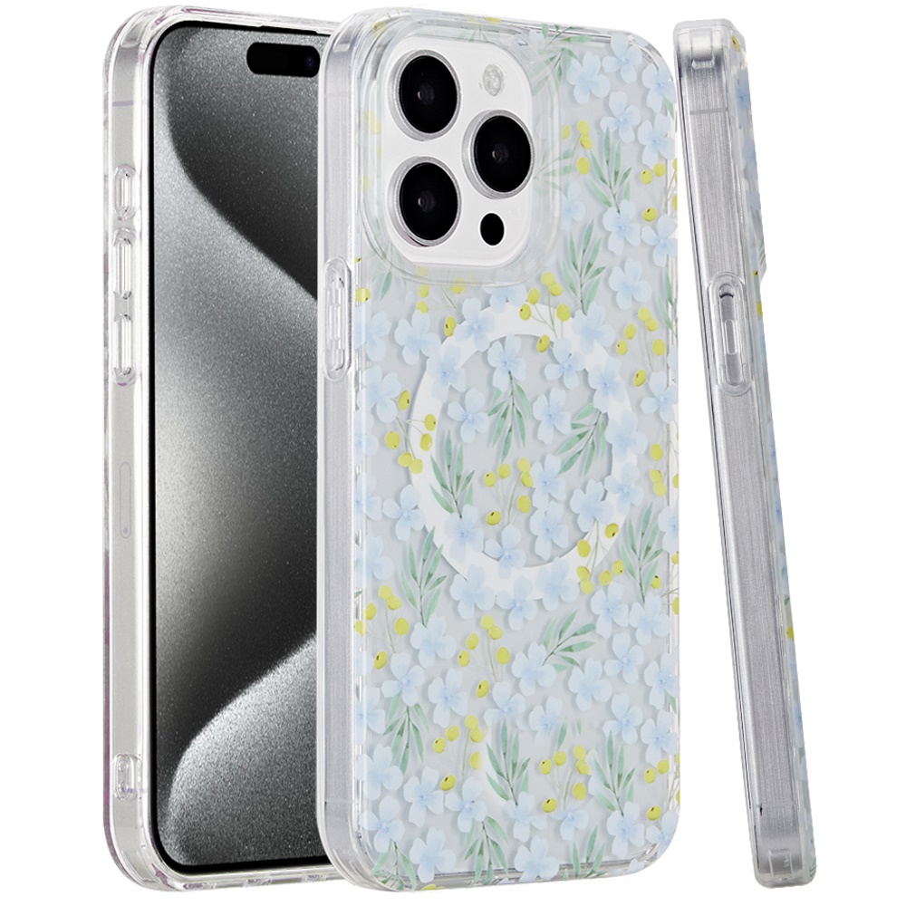 For Apple iPhone 16 Plus Floral Design Hybrid Compatible with Magsafe Case Cover - Picture 49 of 95