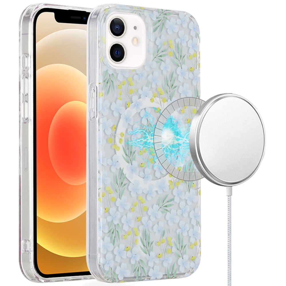 For Apple iPhone 16 Plus Floral Design Hybrid Compatible with Magsafe Case Cover - Picture 52 of 95