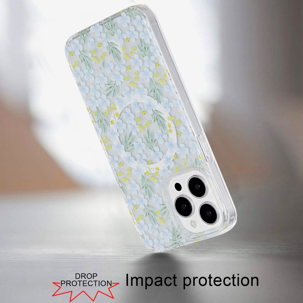 For Apple iPhone 16 Plus Floral Design Hybrid Compatible with Magsafe Case Cover - Picture 51 of 95
