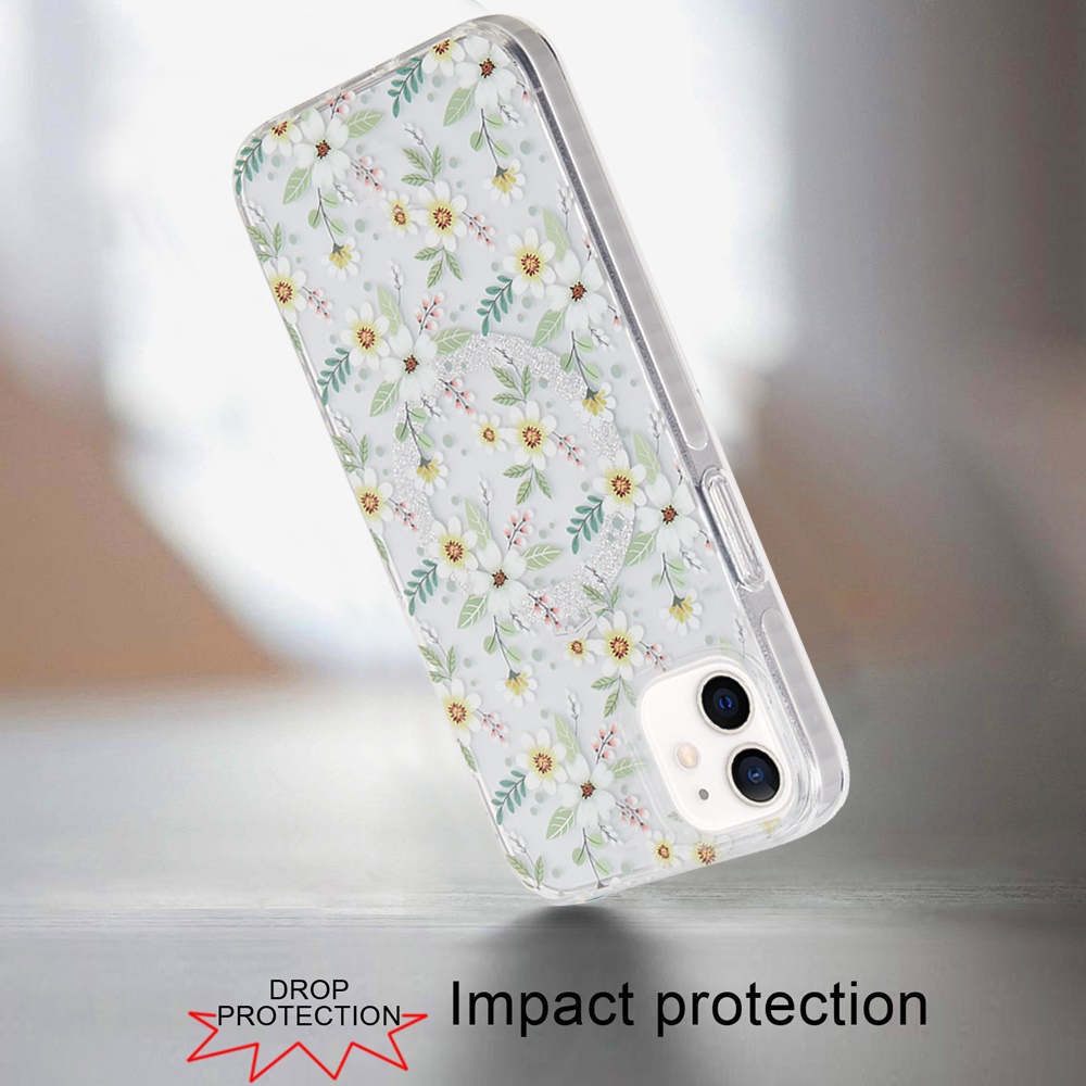 For Apple iPhone 16 Plus Floral Design Hybrid Compatible with Magsafe Case Cover - Picture 70 of 95