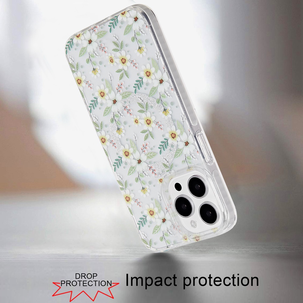 For Apple iPhone 16 Plus Floral Design Hybrid Compatible with Magsafe Case Cover - Picture 67 of 95