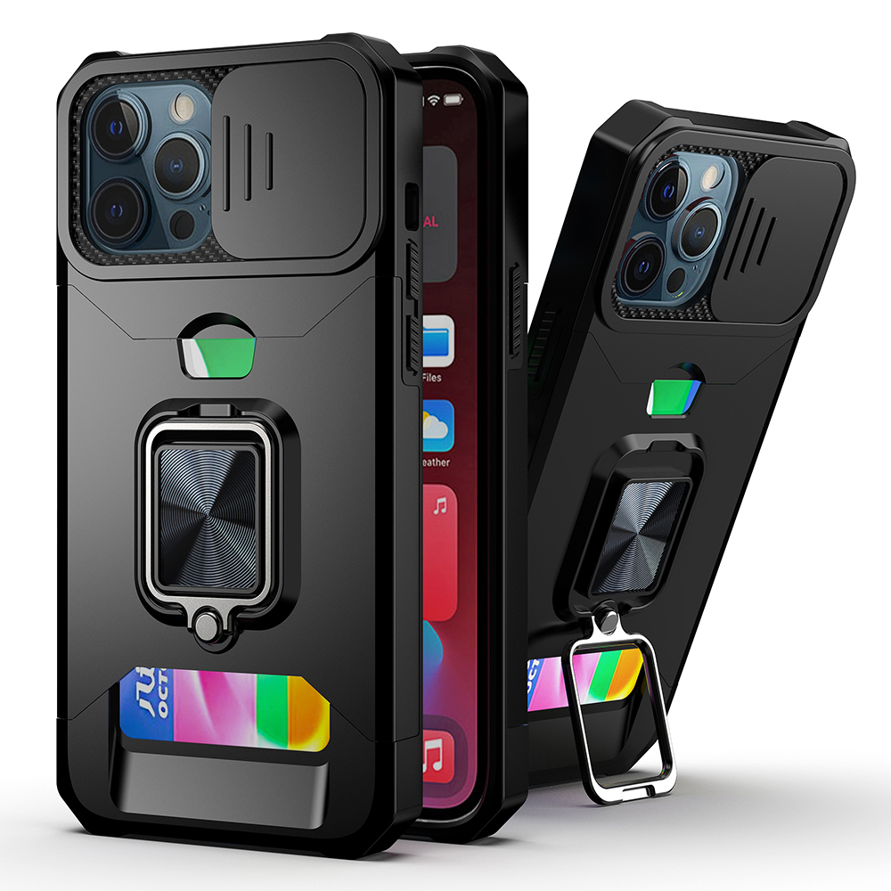 For Apple iPhone 8 Plus/7 6 6S PLUS Card Wallet Ring Stand Camera Cover Case - Picture 11 of 33