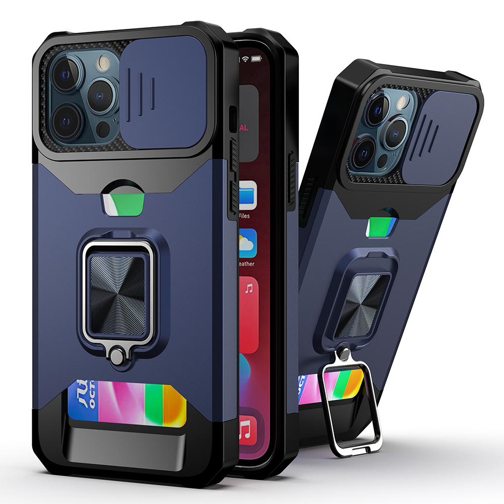 For Apple iPhone 8 Plus/7 6 6S PLUS Card Wallet Ring Stand Camera Cover Case - Picture 27 of 33