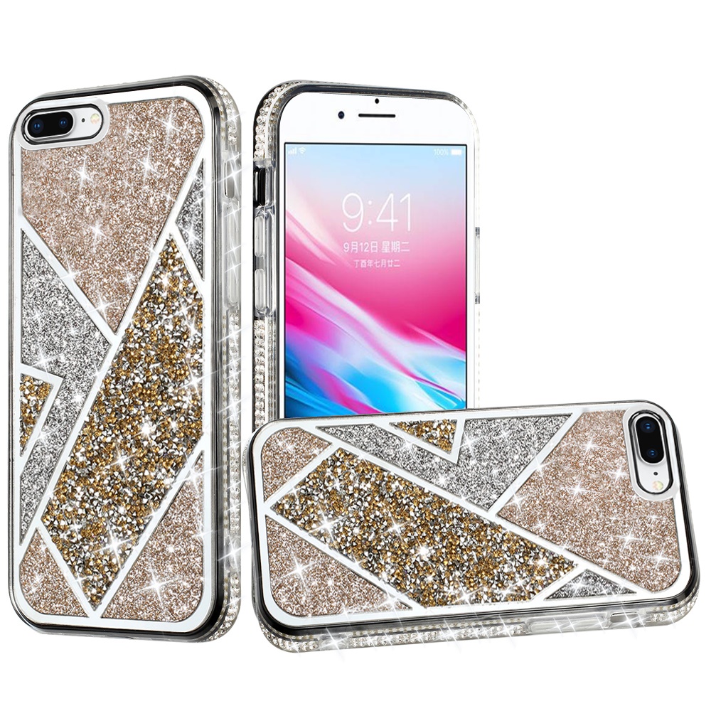 For Apple iPhone 8 Plus/7 Plus/6 6S Plus Glitter Bling Fancy Rugged Case Cover - Picture 11 of 33