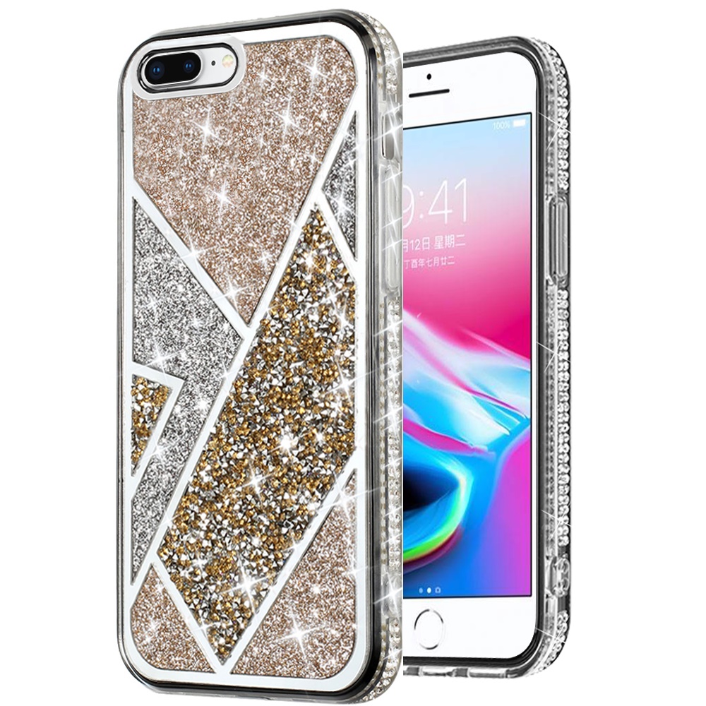 For Apple iPhone 8 Plus/7 Plus/6 6S Plus Glitter Bling Fancy Rugged Case Cover - Picture 10 of 33