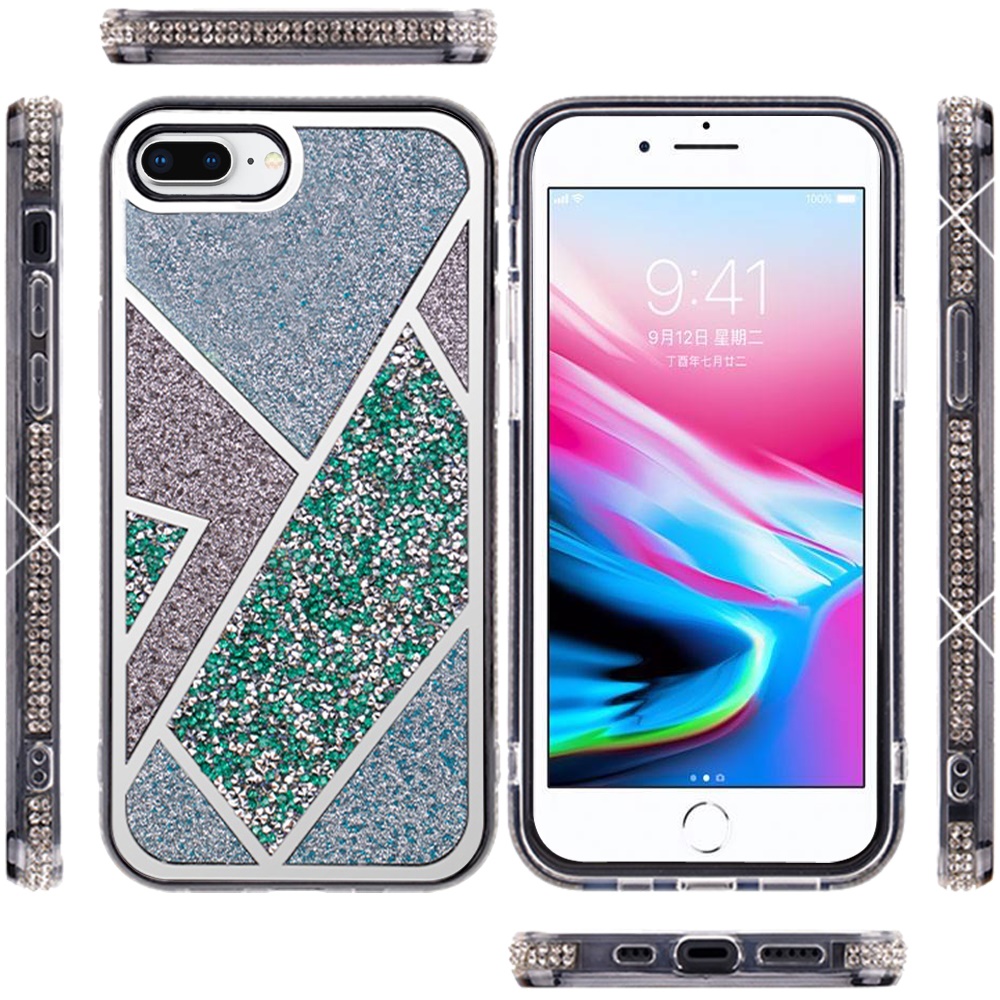 For Apple iPhone 8 Plus/7 Plus/6 6S Plus Glitter Bling Fancy Rugged Case Cover - Picture 20 of 33