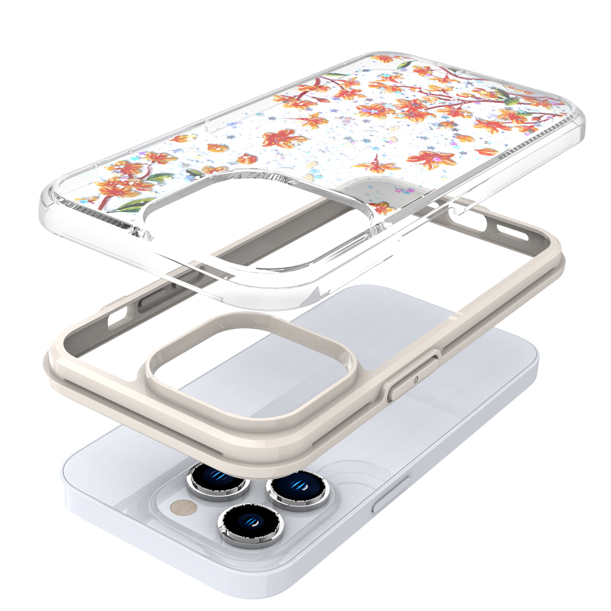 For Apple iPhone SE 3 (2022) SE 2nd/8/7 Spring Flowers Design Frame Case Cover - Picture 10 of 43