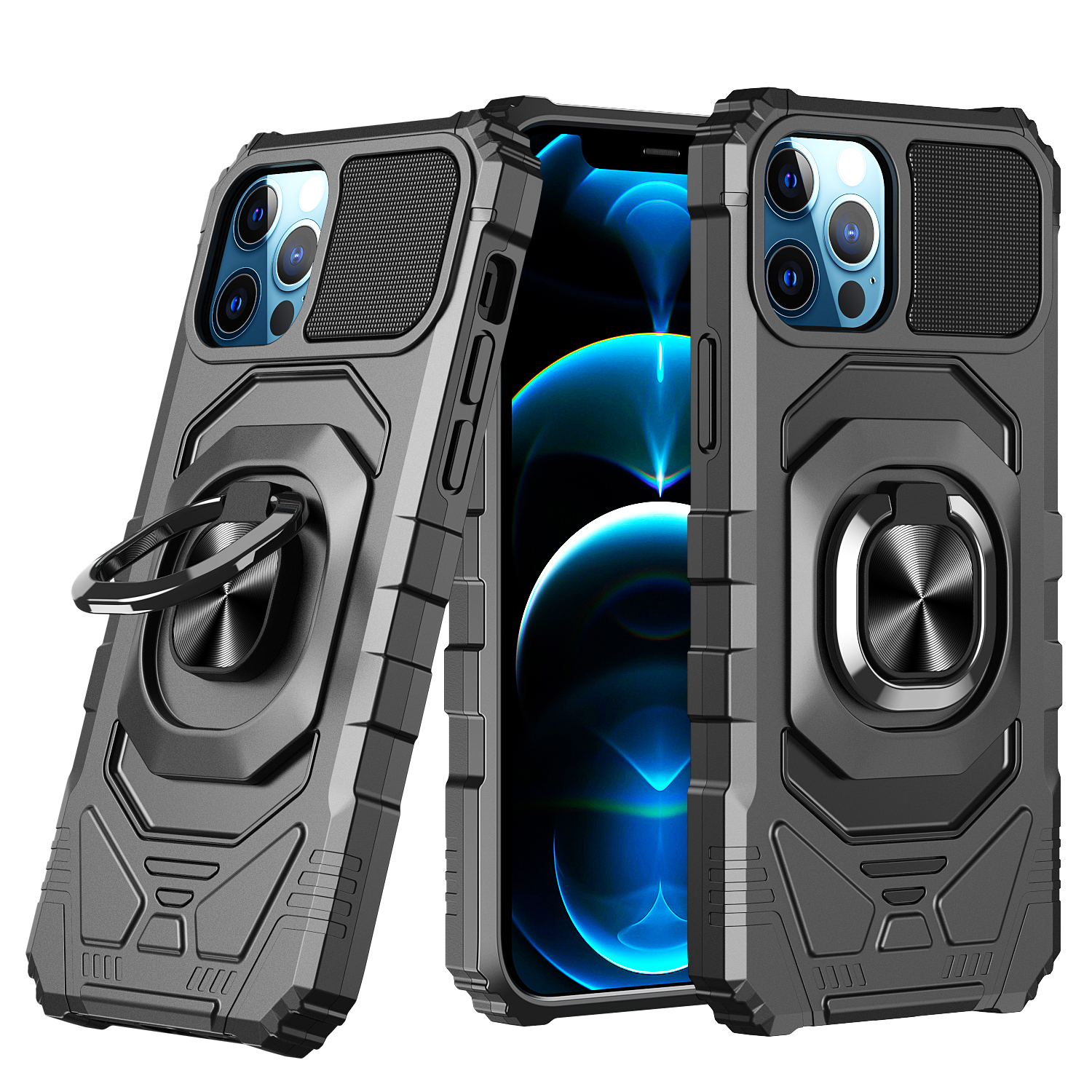 For Apple iPhone SE 3 (2022) SE/8/7 Hybrid 2in1 Magnetic Ring Stand Case Cover - Picture 9 of 43