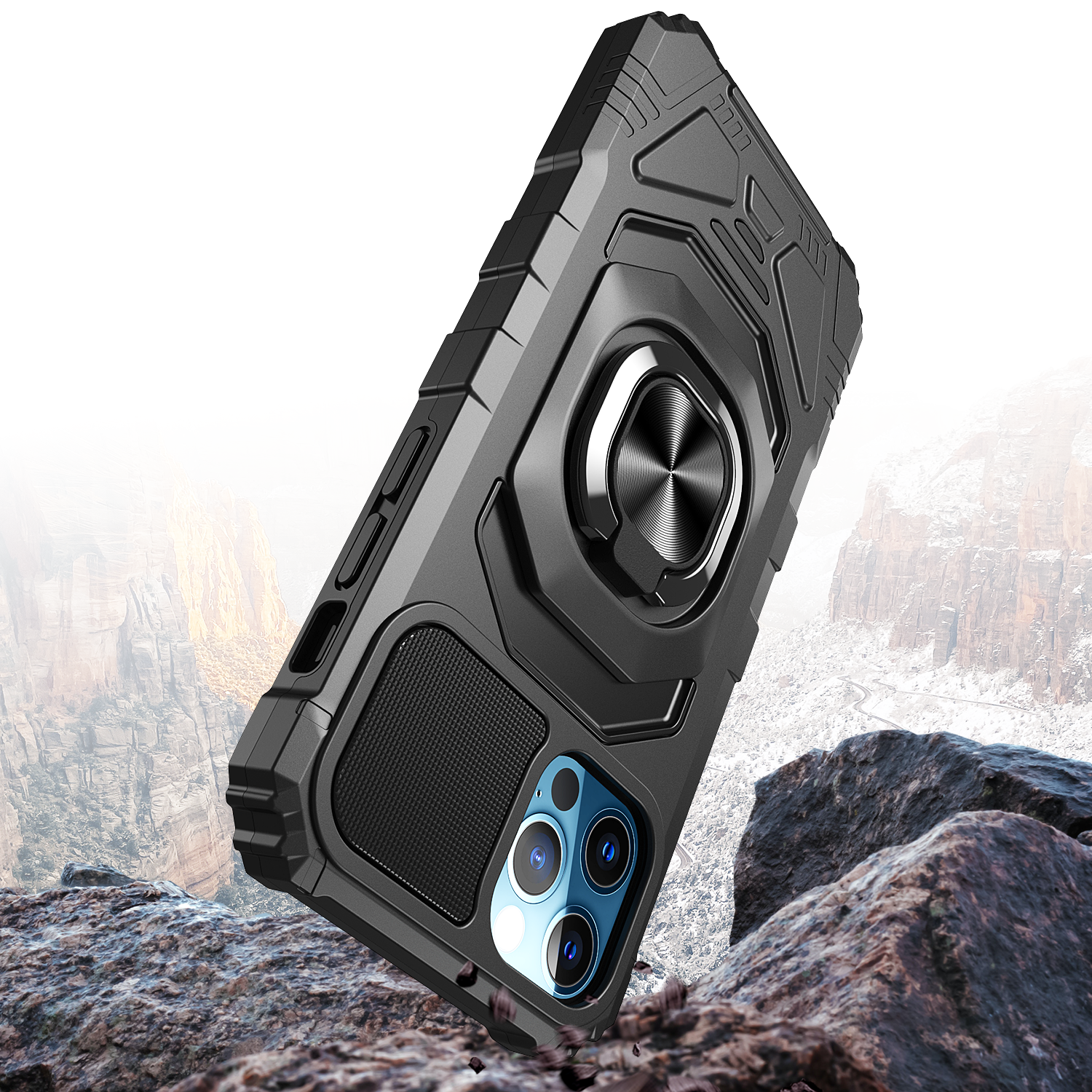 For Apple iPhone SE 3 (2022) SE/8/7 Hybrid 2in1 Magnetic Ring Stand Case Cover - Picture 10 of 43