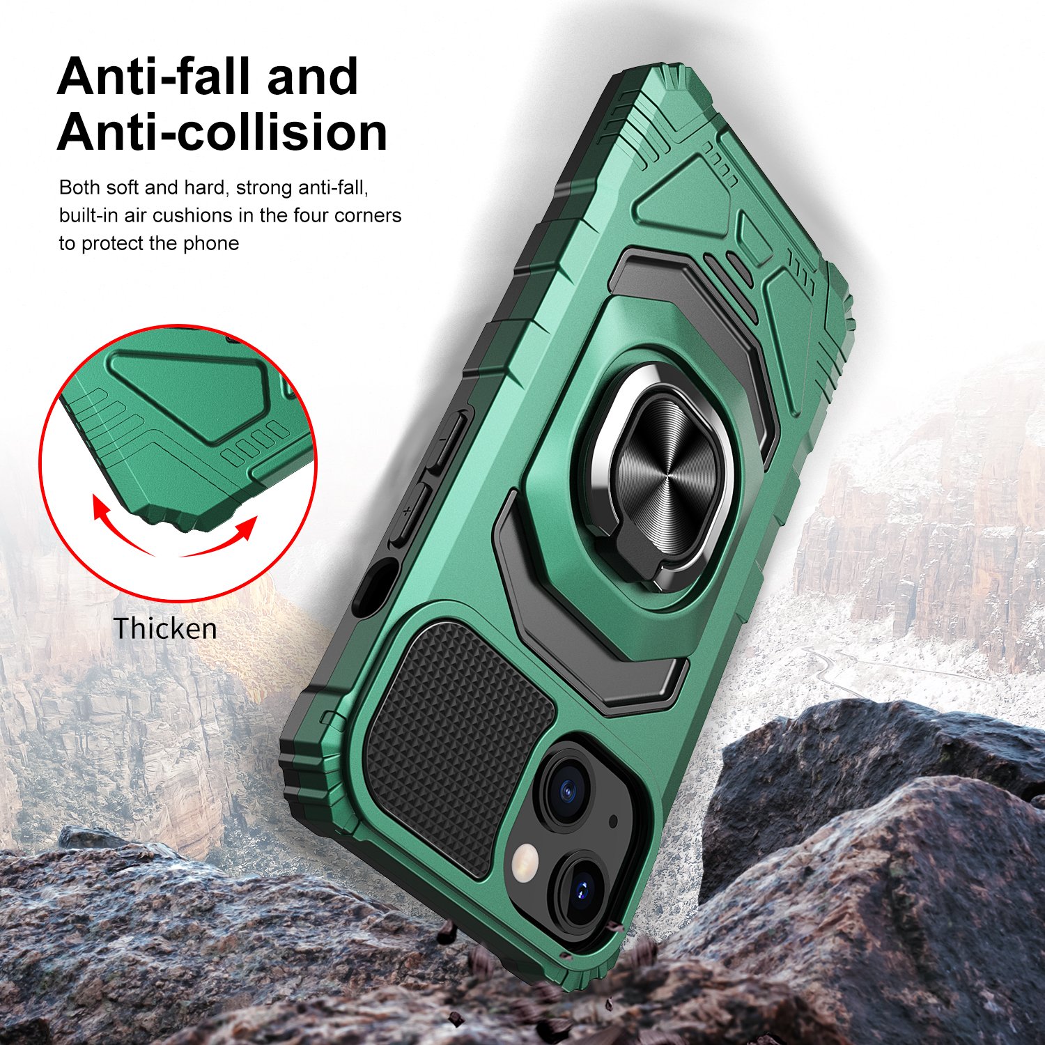 For Apple iPhone SE 3 (2022) SE/8/7 Hybrid 2in1 Magnetic Ring Stand Case Cover - Picture 27 of 43