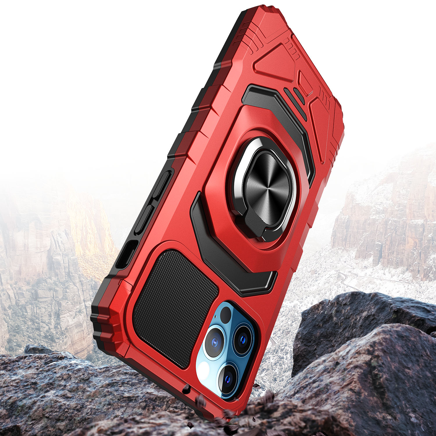 For Apple iPhone SE 3 (2022) SE/8/7 Hybrid 2in1 Magnetic Ring Stand Case Cover - Picture 31 of 43