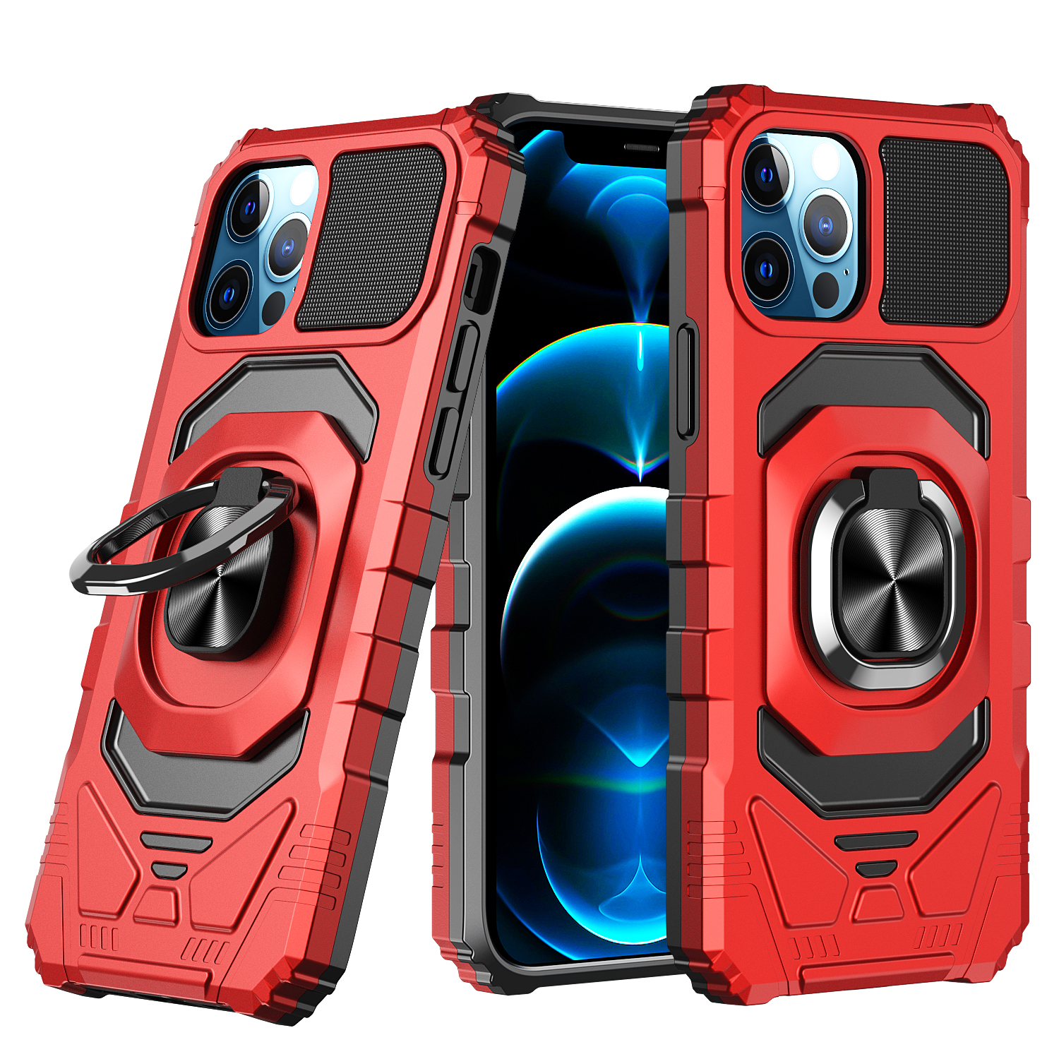 For Apple iPhone SE 3 (2022) SE/8/7 Hybrid 2in1 Magnetic Ring Stand Case Cover - Picture 30 of 43