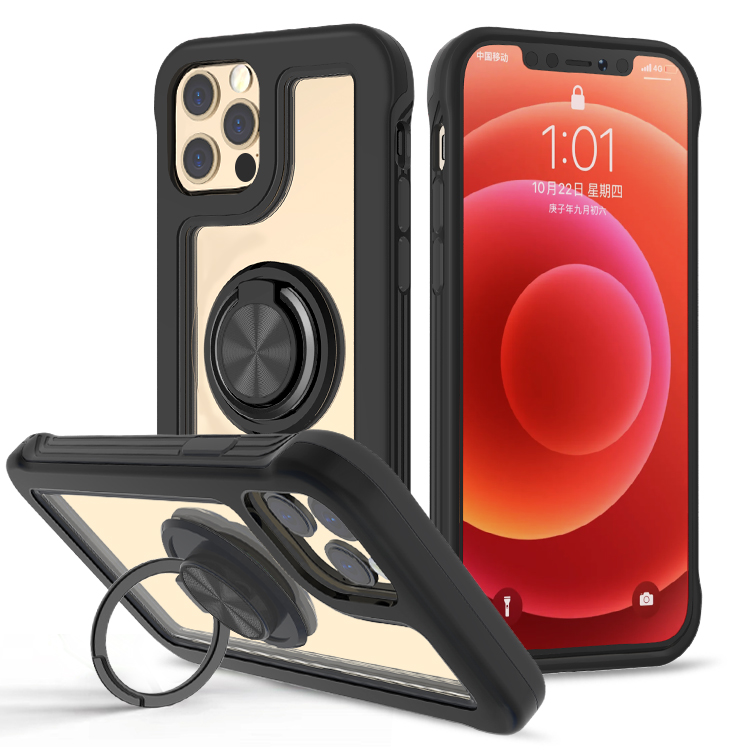 For Apple iPhone SE 3 (2022) SE/8/7 Clear Ring Stand Hybrid Kickstand Case Cover - Picture 10 of 29