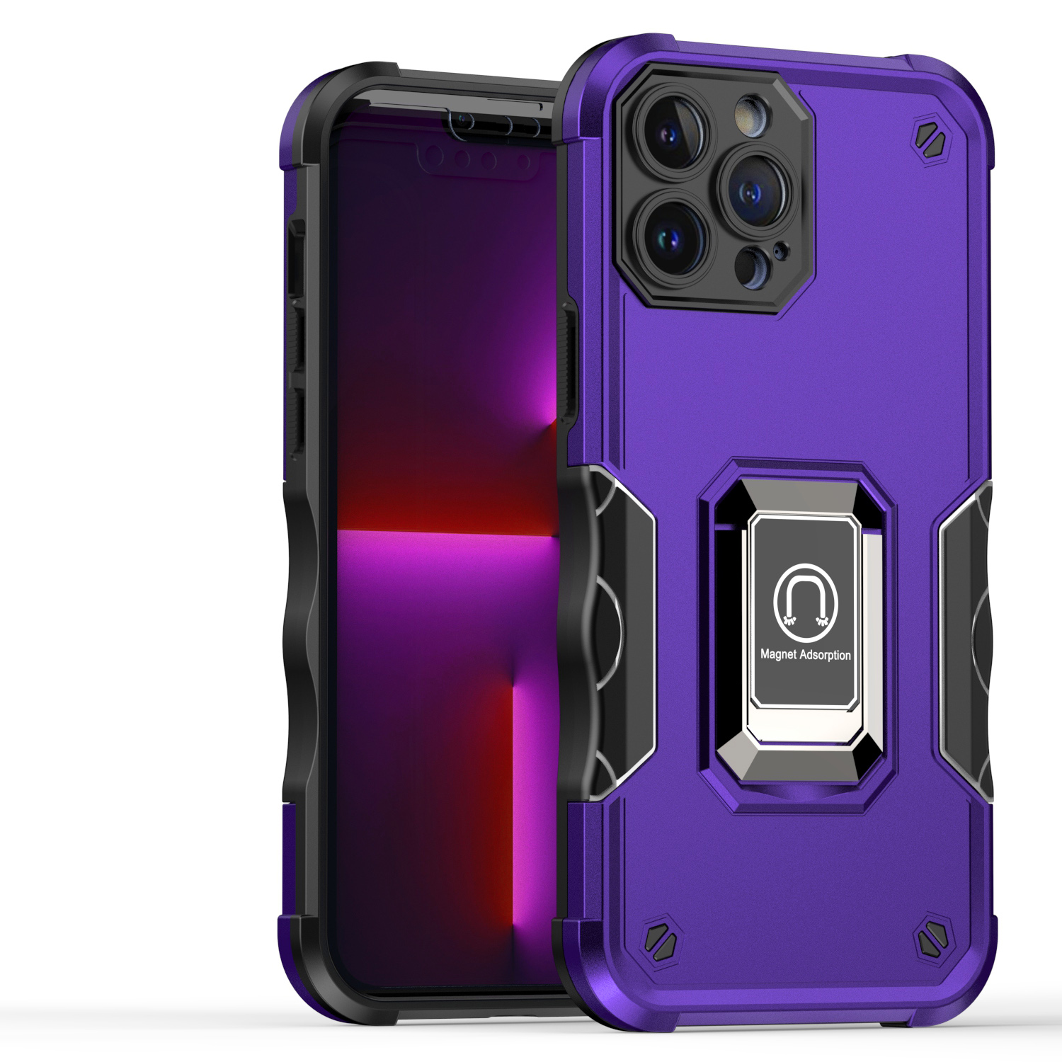 For Apple iPhone XR Hybrid Cases with Ring Kickstand Rugged TPU Shockproof Cover - Picture 23 of 43