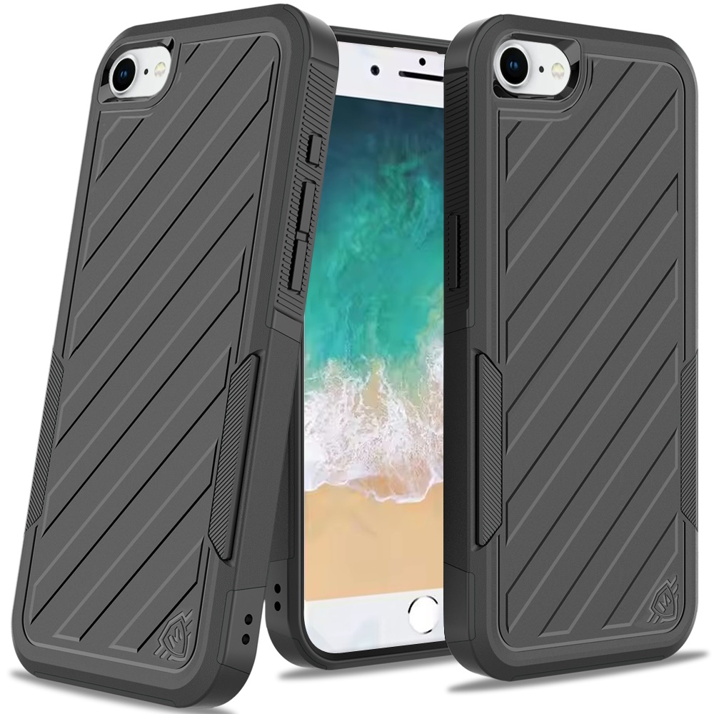 For Apple iPhone SE 4 Hybrid lined shockproof Rugged 2in1 Textured Case Cover - Picture 36 of 44