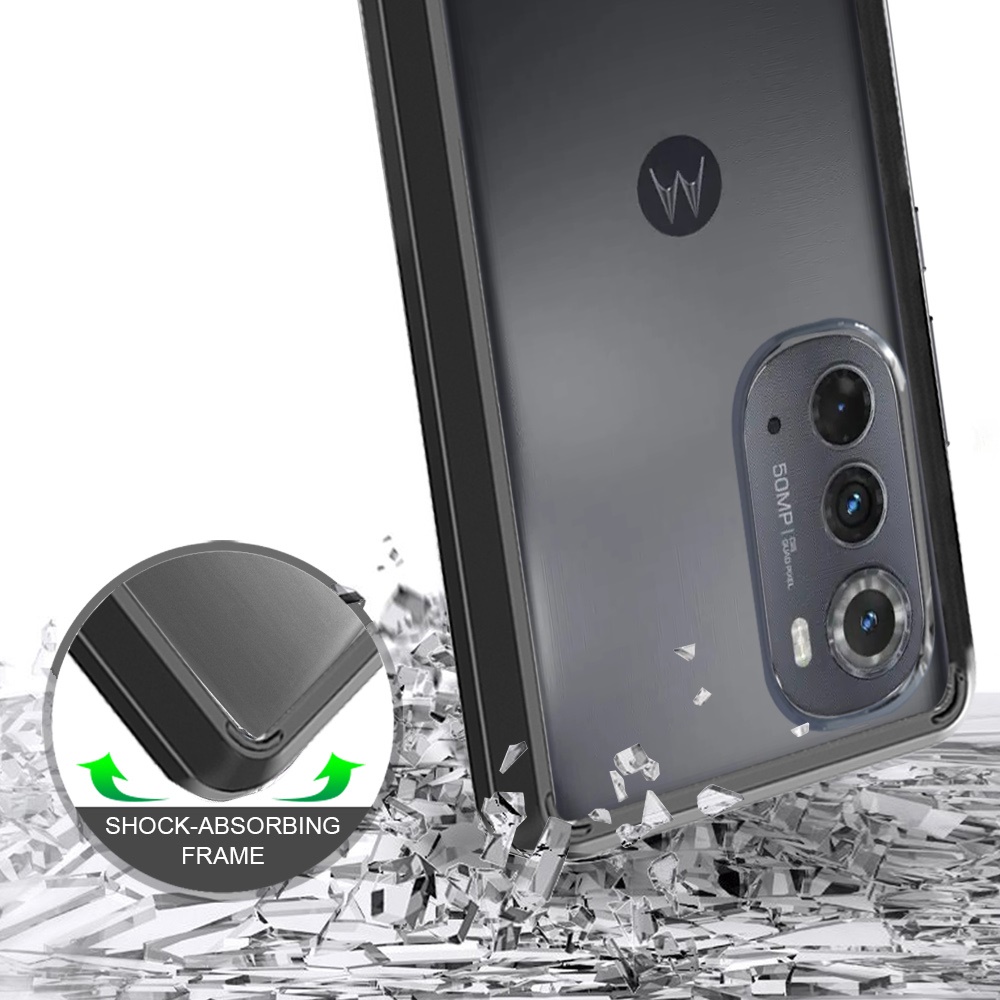 For Motorola Moto Edge 2022 Hybrid Clear Transparent TPU Hard Back Case Cover - Picture 11 of 41