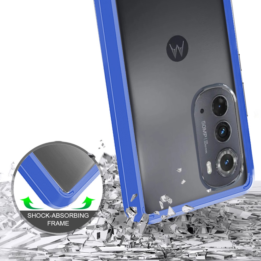 For Motorola Moto Edge 2022 Hybrid Clear Transparent TPU Hard Back Case Cover - Picture 27 of 41
