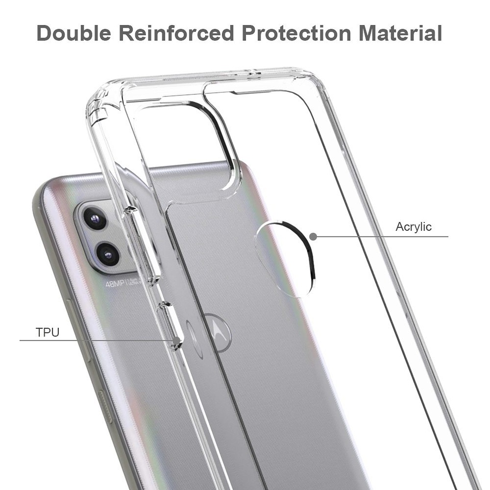 For Motorola Moto Edge 2022 Hybrid Clear Transparent TPU Hard Back Case Cover - Picture 24 of 41