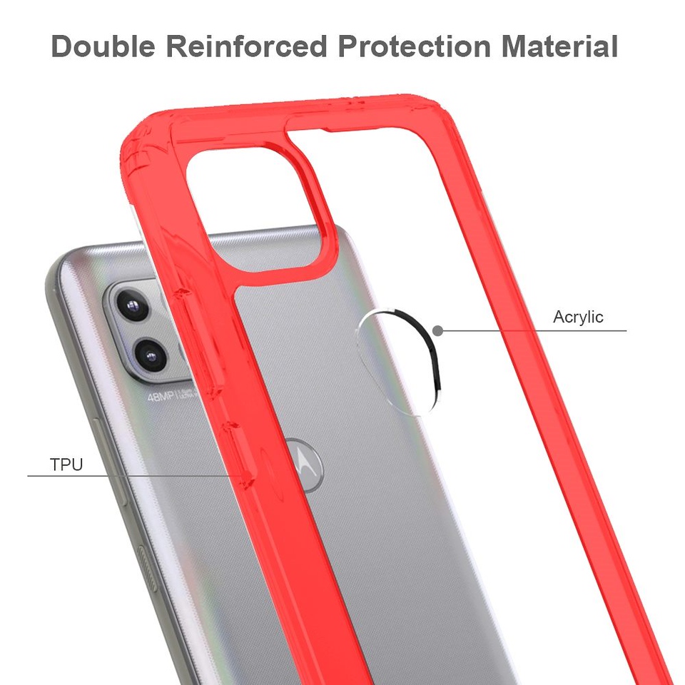 For Motorola Moto Edge 2022 Hybrid Clear Transparent TPU Hard Back Case Cover - Picture 40 of 41