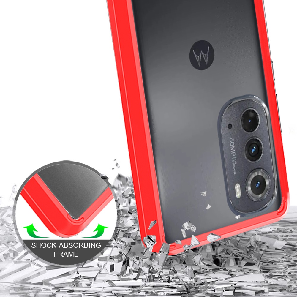 For Motorola Moto Edge 2022 Hybrid Clear Transparent TPU Hard Back Case Cover - Picture 35 of 41