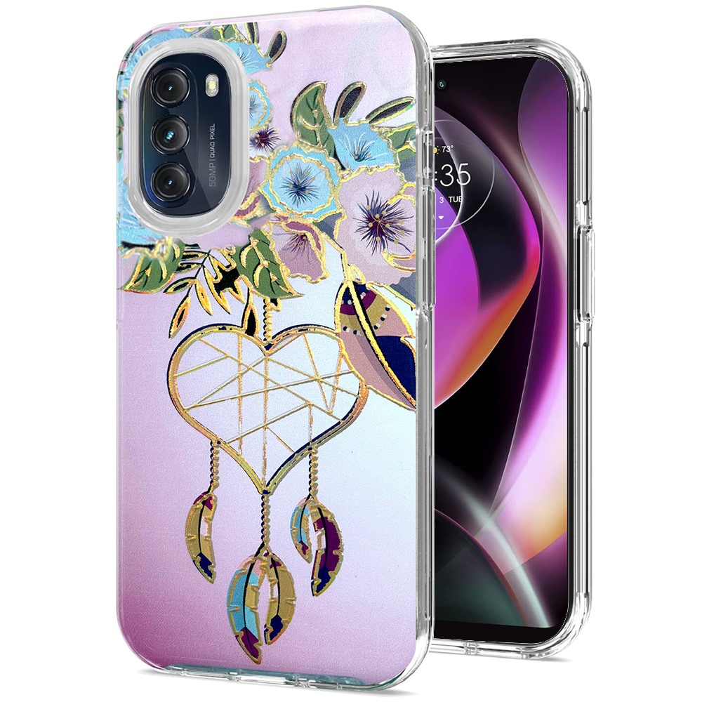 For Motorola Moto G 5G 2022 Stylish Gold Layer Design Hybrid Hard PC Case Cover - 第 15/44 張圖片