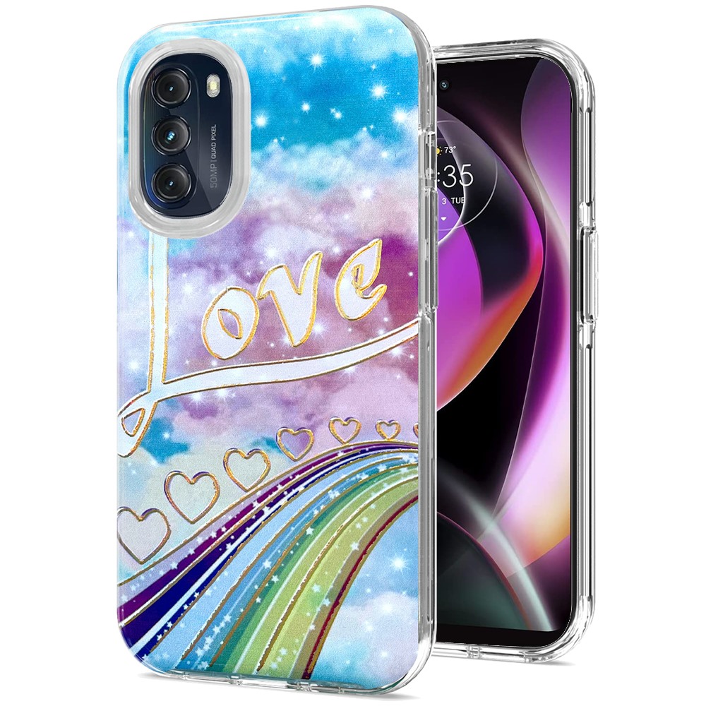 For Motorola Moto G 5G 2022 Stylish Gold Layer Design Hybrid Hard PC Case Cover - 第 21/44 張圖片